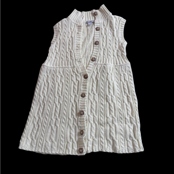 Heartstrings 6x cream button down cable knit sweater dress - Picture 1 of 8
